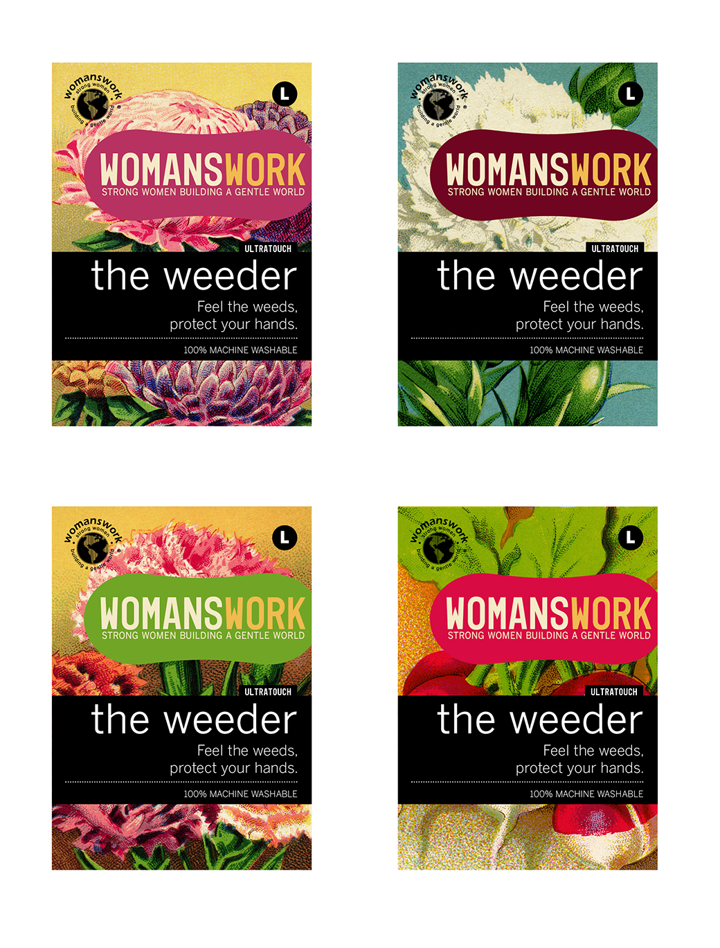 Womanswork Glove labels