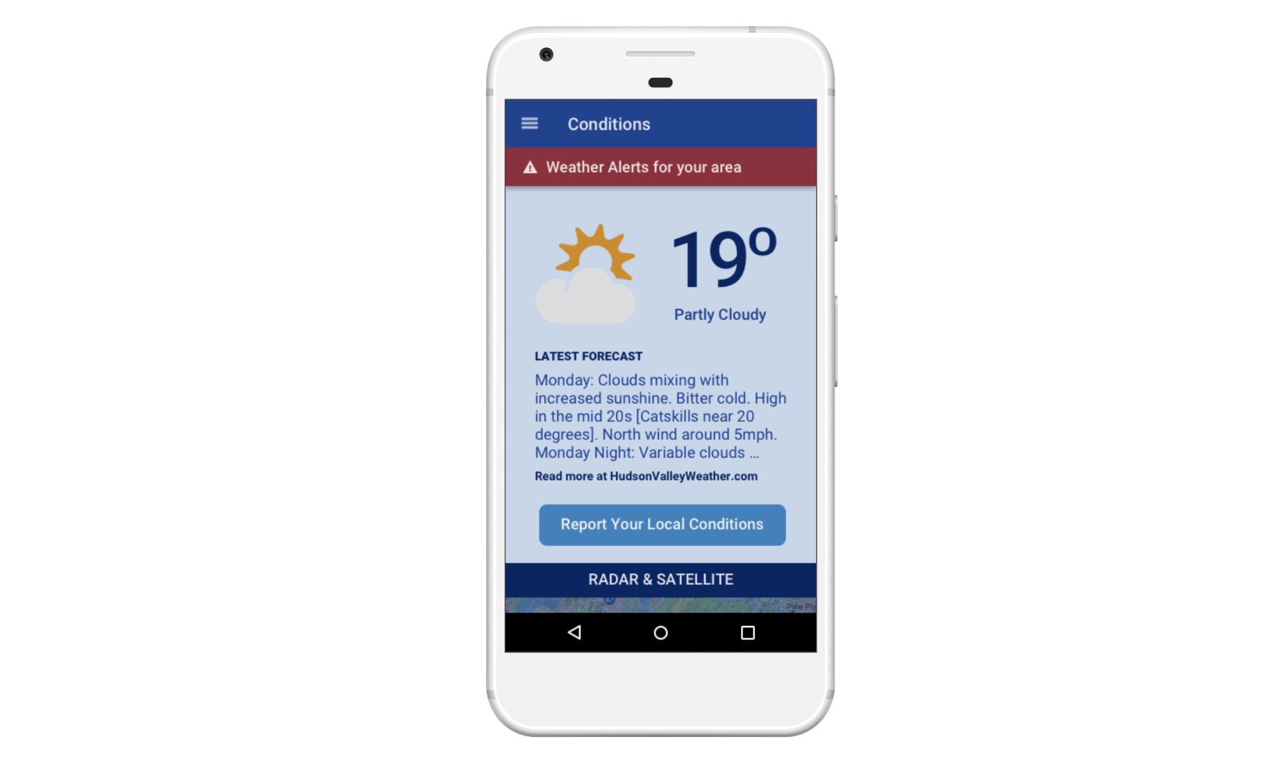 Hudson Valley Weather Mobile App Design