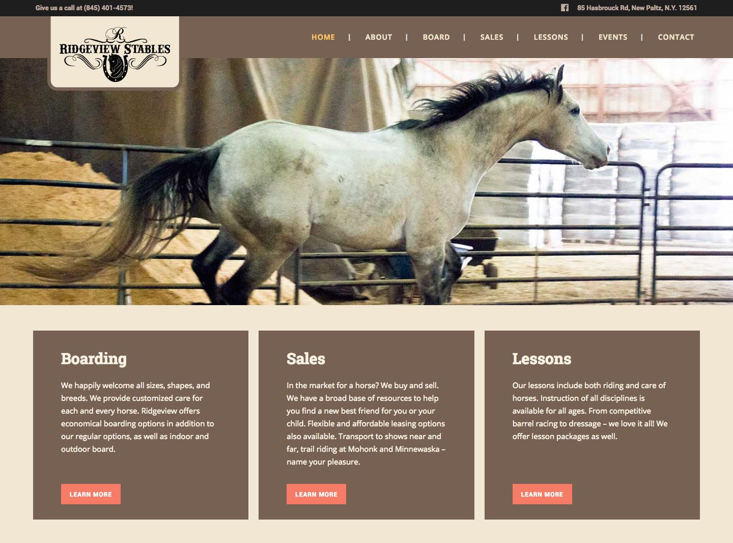 Ridgeview Stables Website Redesign