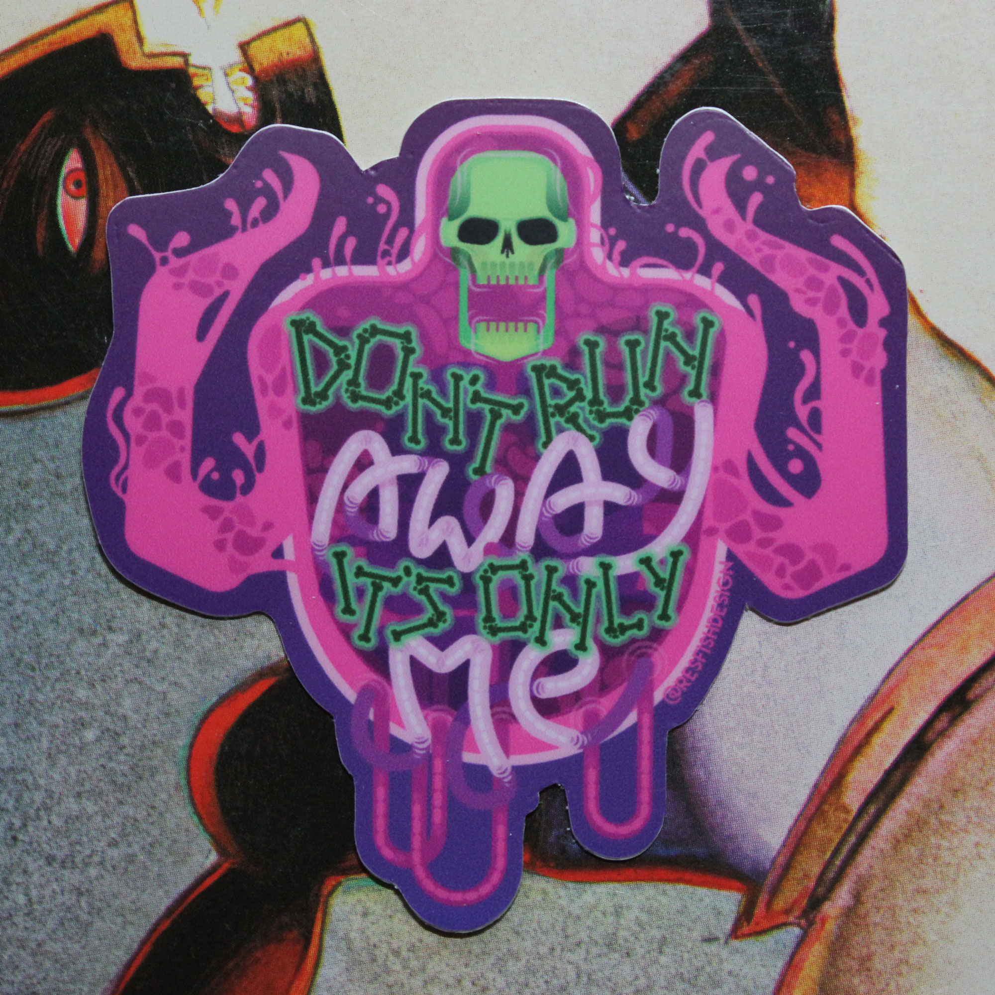 Don't Run Away sticker design